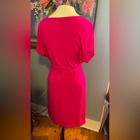 Nine West Hot Pink Wrap Dress Size Large - Picture 4 of 5